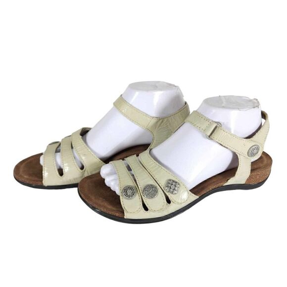 Dansko Women's Jess EU39 US8-8,5 Ivory Leather Strappy Wedge Sandals Shoes - Picture 1 of 13